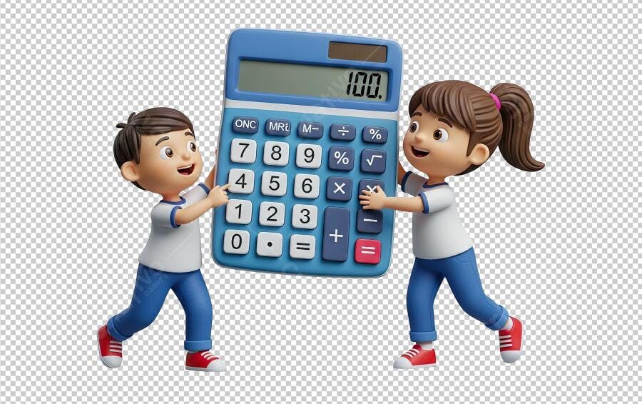 Icone Crianças com Calculadora PNG com fundo transparente