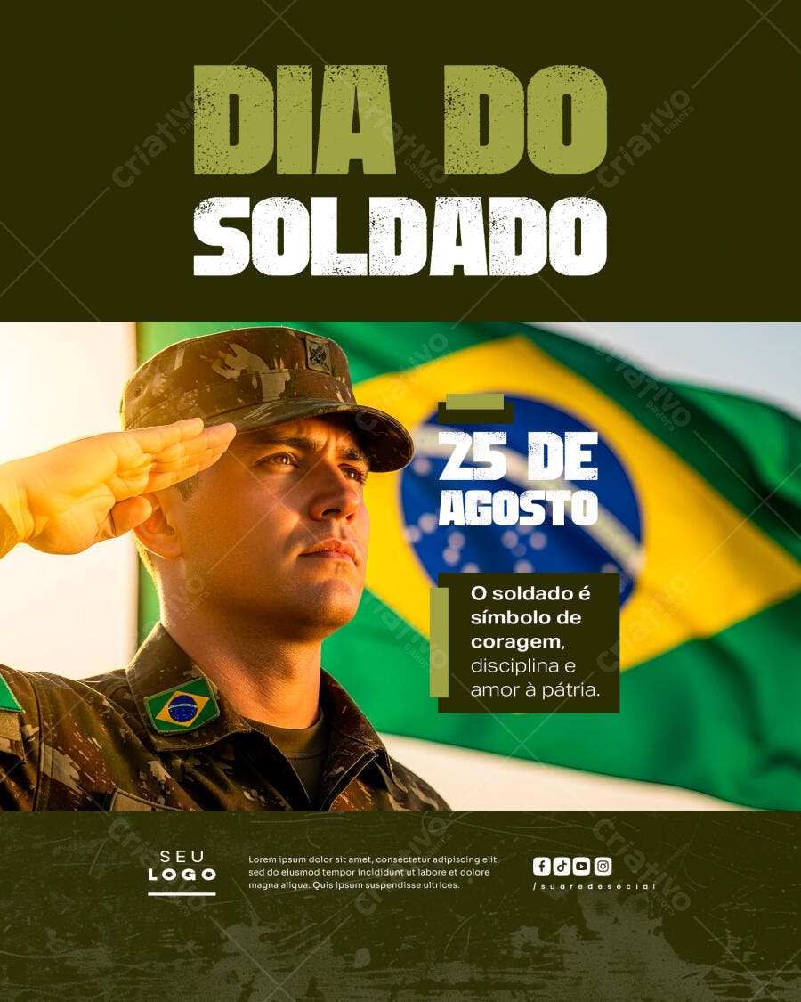 Flyer Dia do Soldado PSD Editável