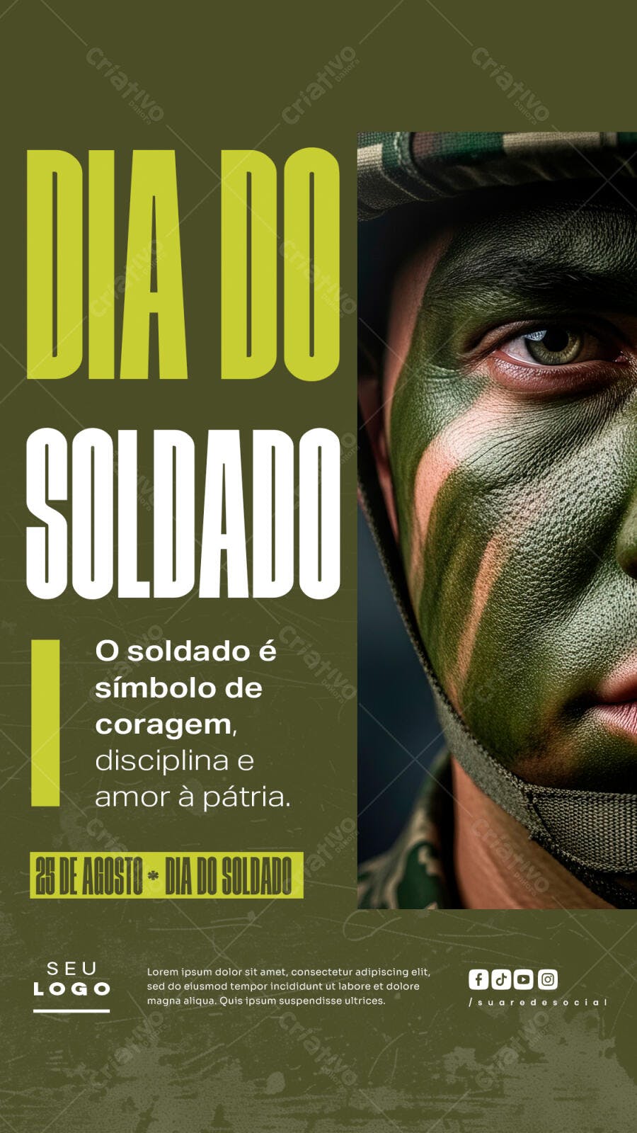 Flyer Dia do Soldado PSD Editável