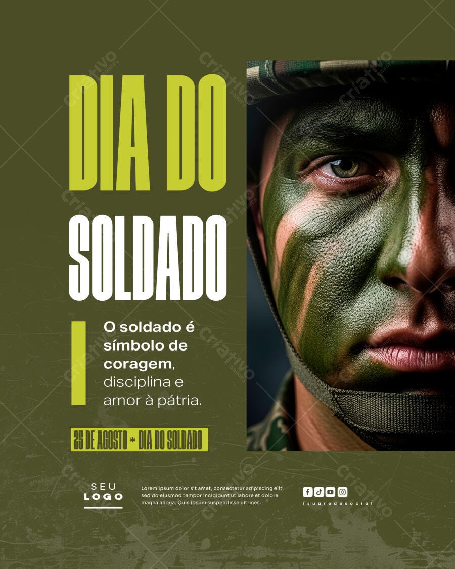 Flyer Dia do Soldado PSD Editável
