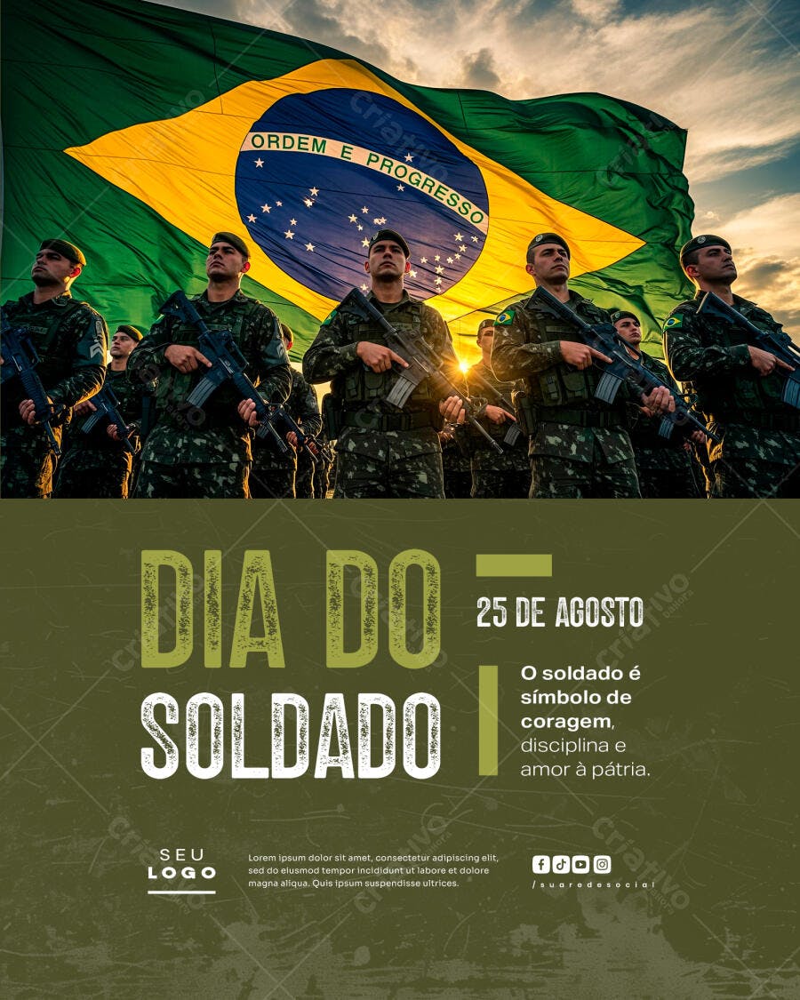 Flyer Dia do Soldado PSD Editável