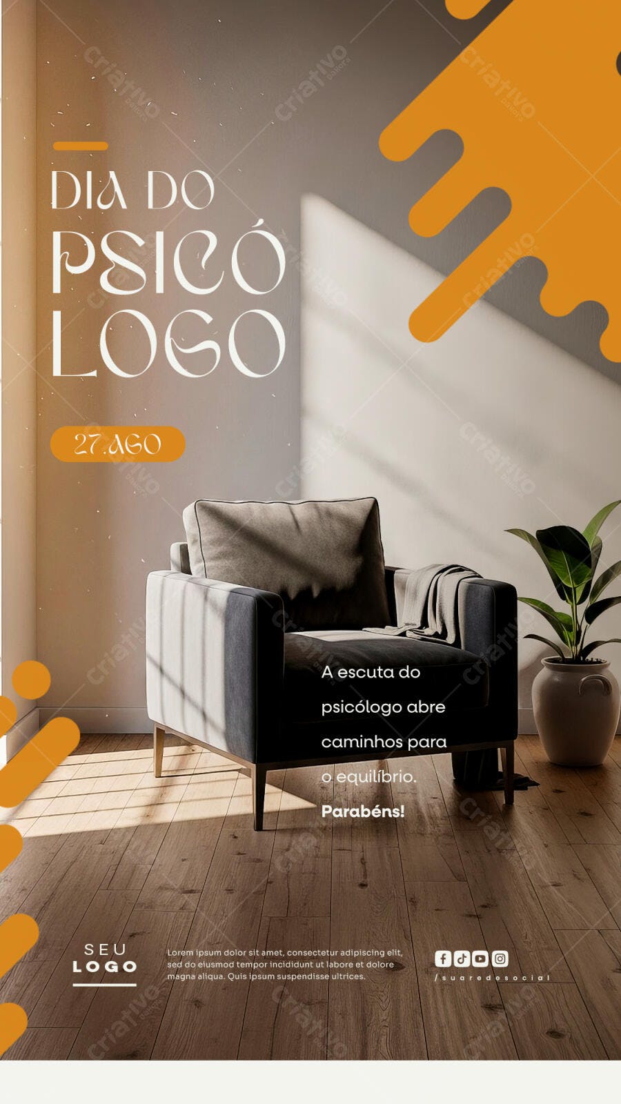 Flyer Dia do Psicólogo PSD Editável