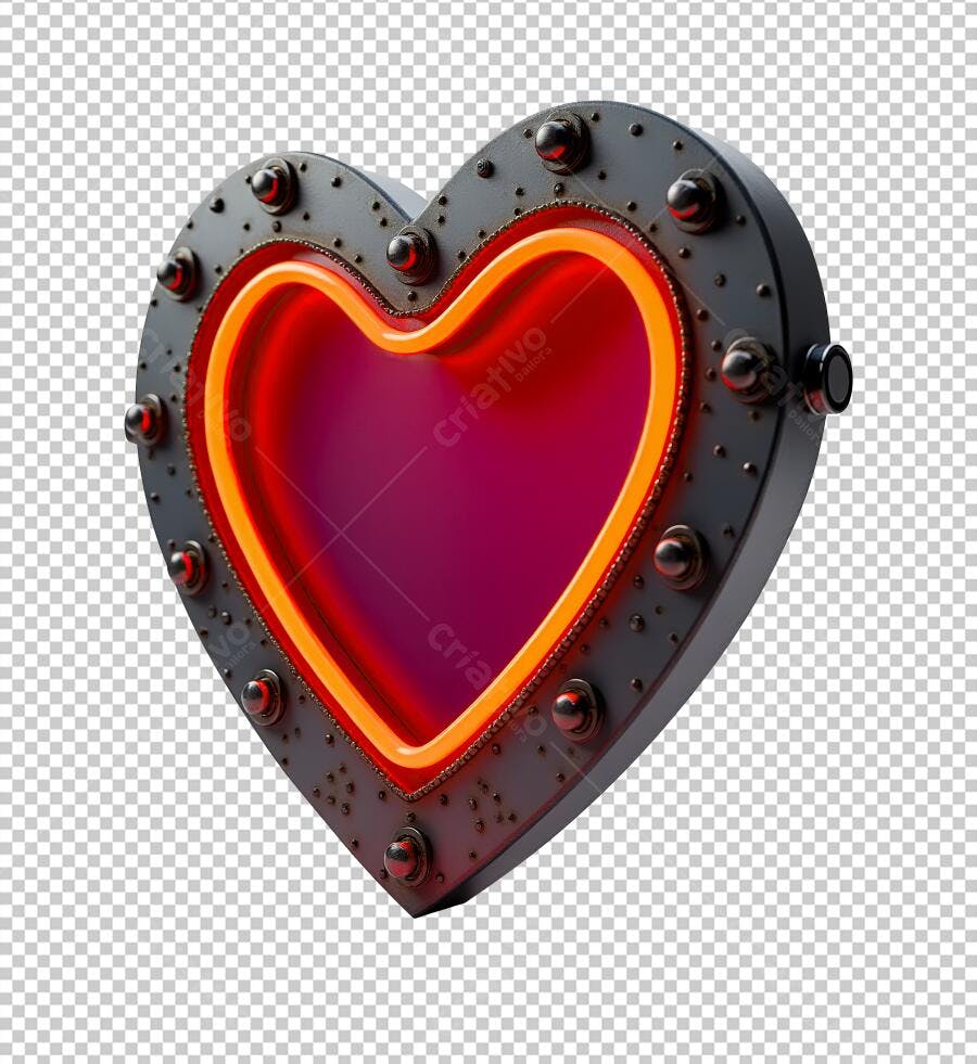 Icone Dia dos Namorados Neon PNG com fundo transparente