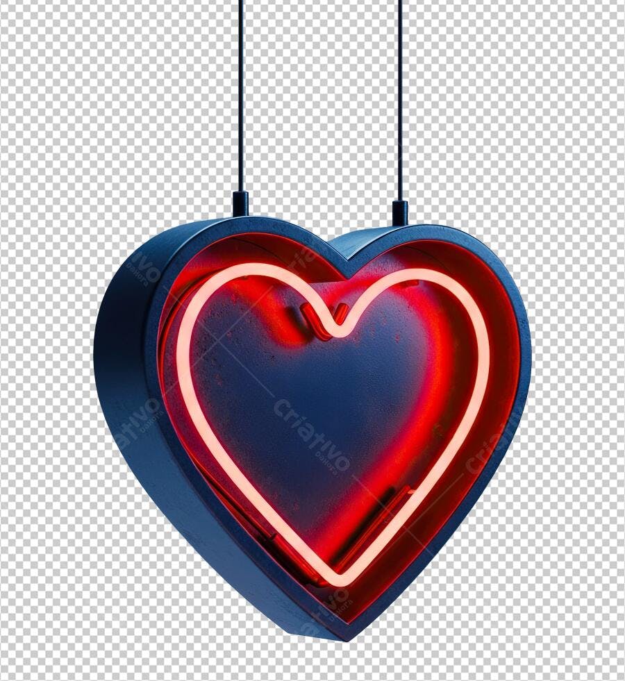 Icone Dia dos Namorados Neon PNG com fundo transparente