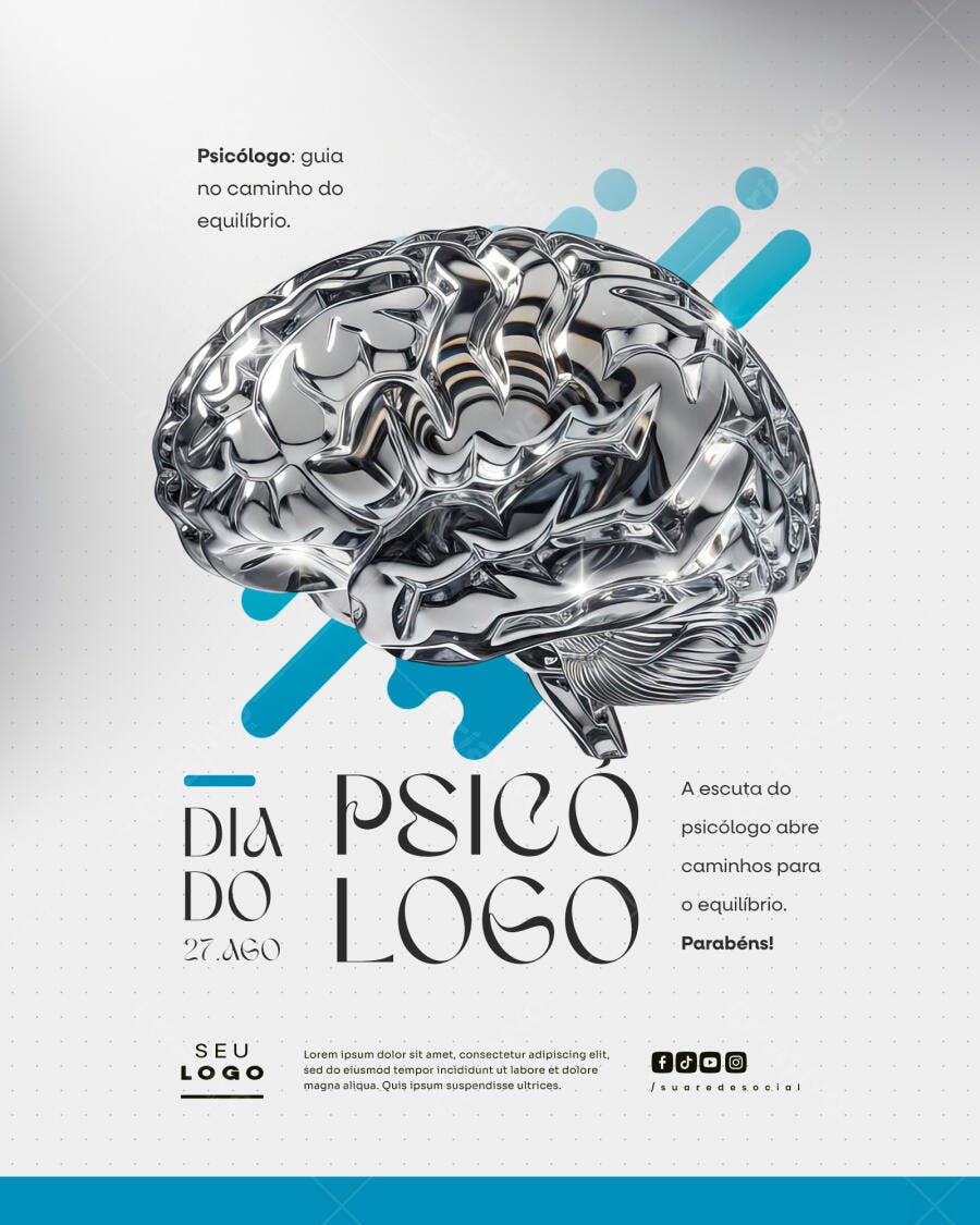 Flyer Dia do Psicólogo PSD Editável