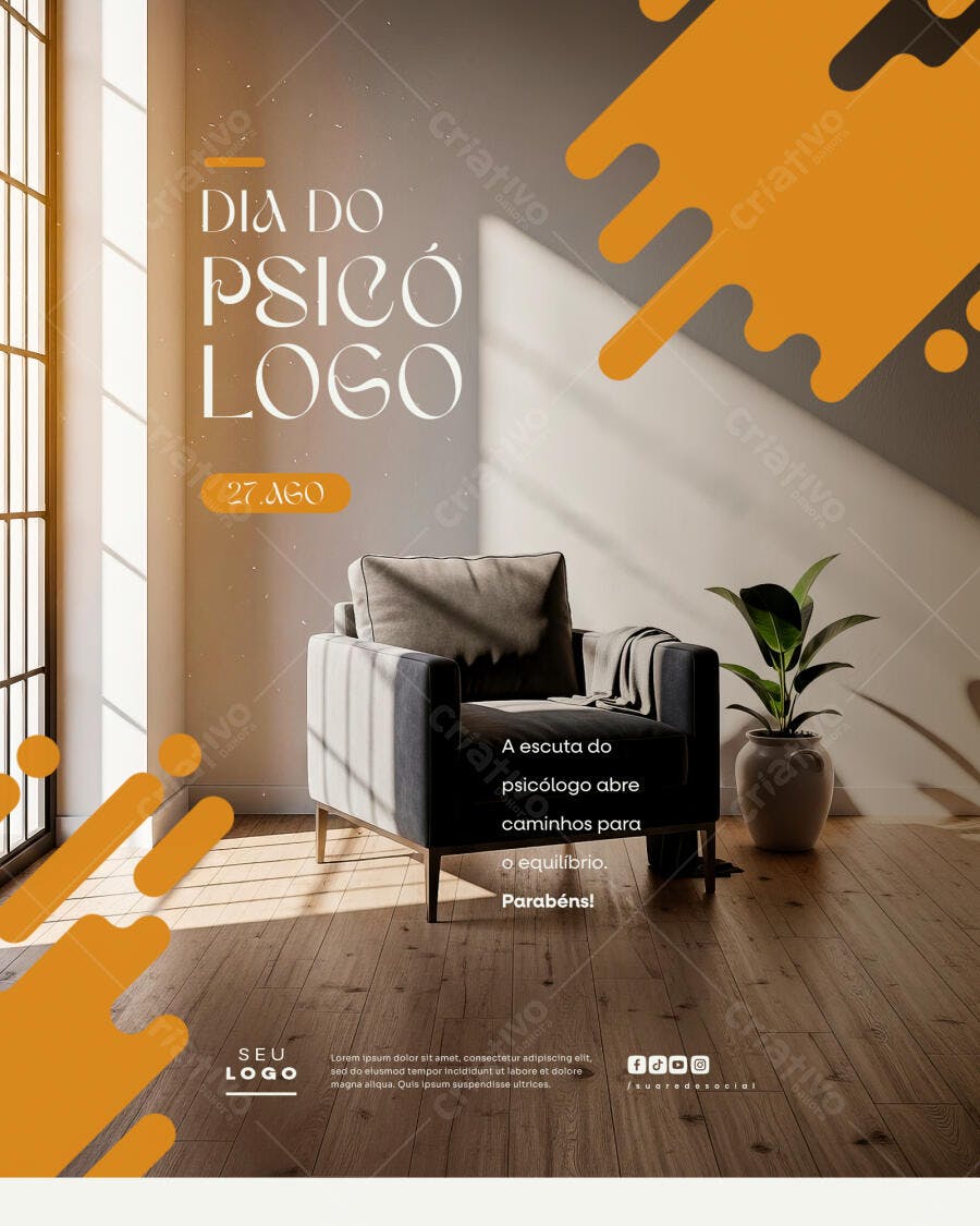 Flyer Dia do Psicólogo PSD Editável