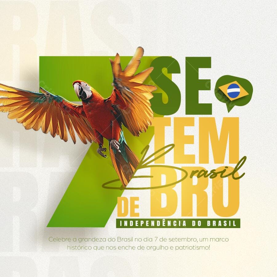 Flyer 7 de Setembro Independência do Brasil PSD Editável