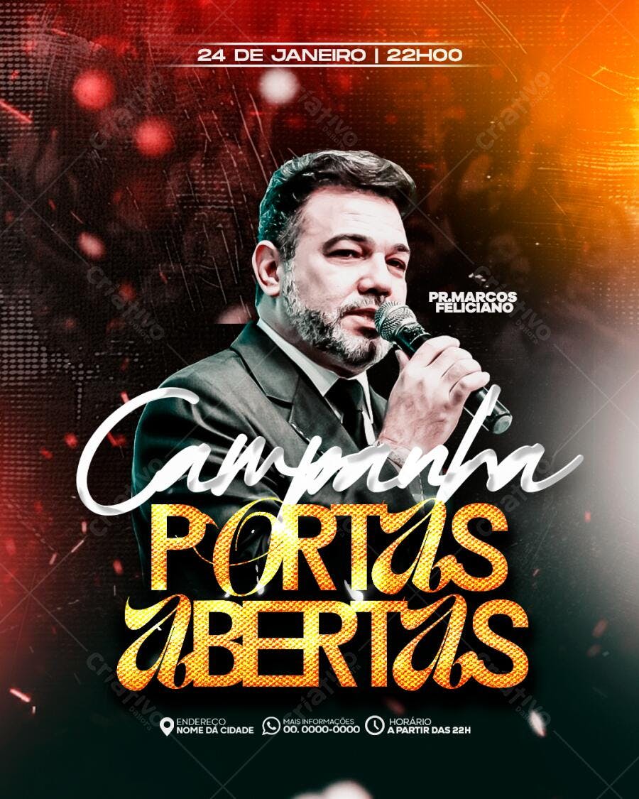 Flyer para Campanha Portas Abertas PSD Editável