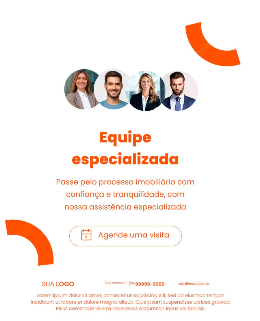 Flyer Imobiliário Equipe Especializada PSD Editável