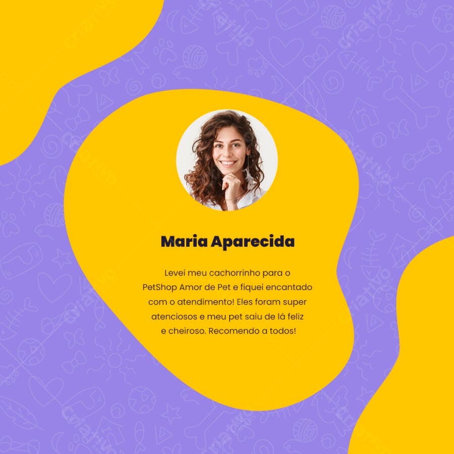 Depoimento Cliente PetShop PSD Editável
