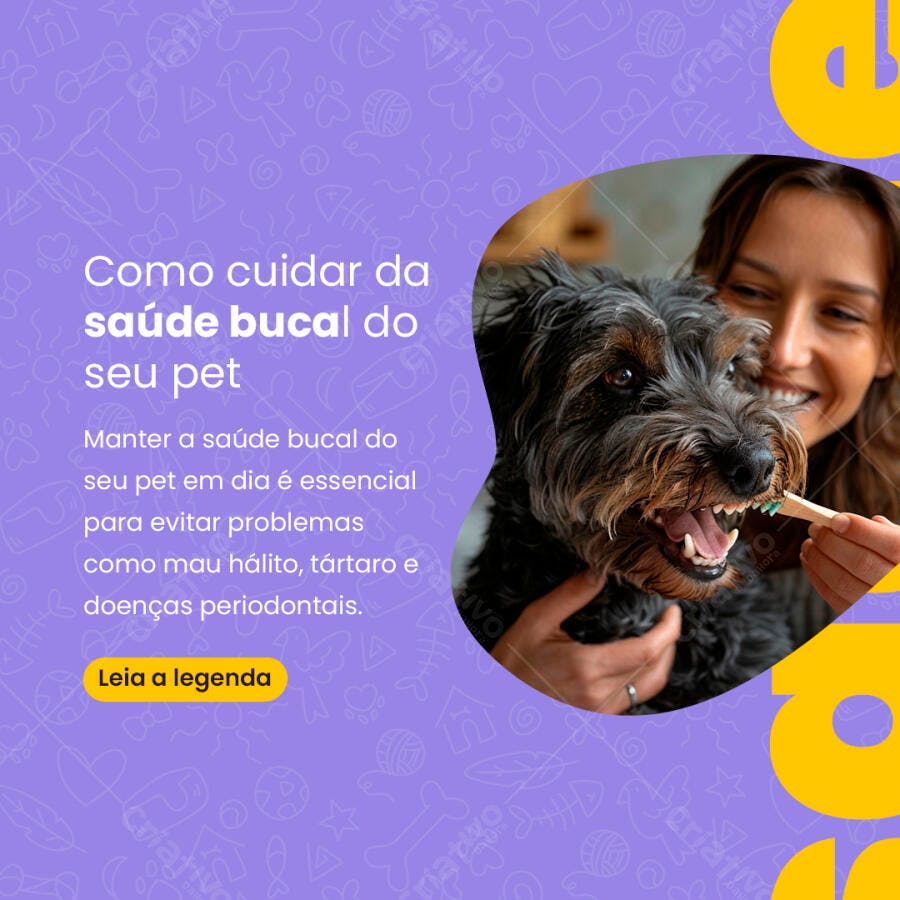 Post para Instagram Saúde Bucal Pet PSD Editável