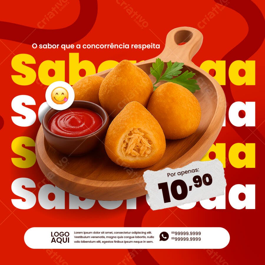 Flyer para Promoção de Bolinhos de Queijo PSD Editável
