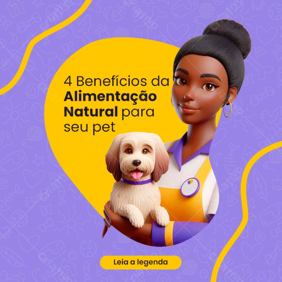 Post para Alimentação Natural de Pets PSD Editável