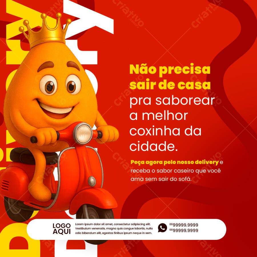 Flyer para Delivery de Coxinha PSD Editável