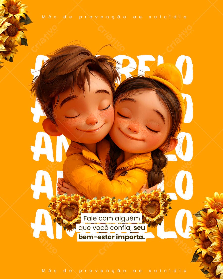 Post para Setembro Amarelo PSD Editável
