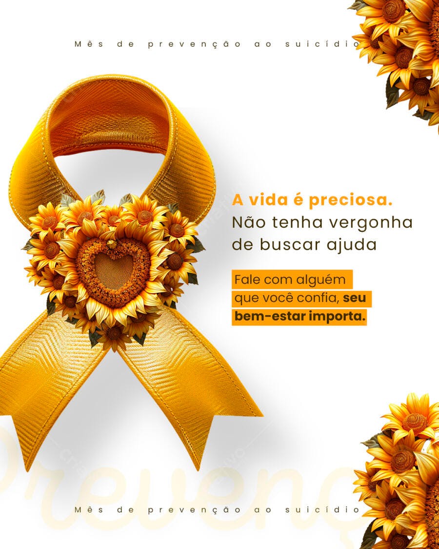 Post para Setembro Amarelo PSD Editável