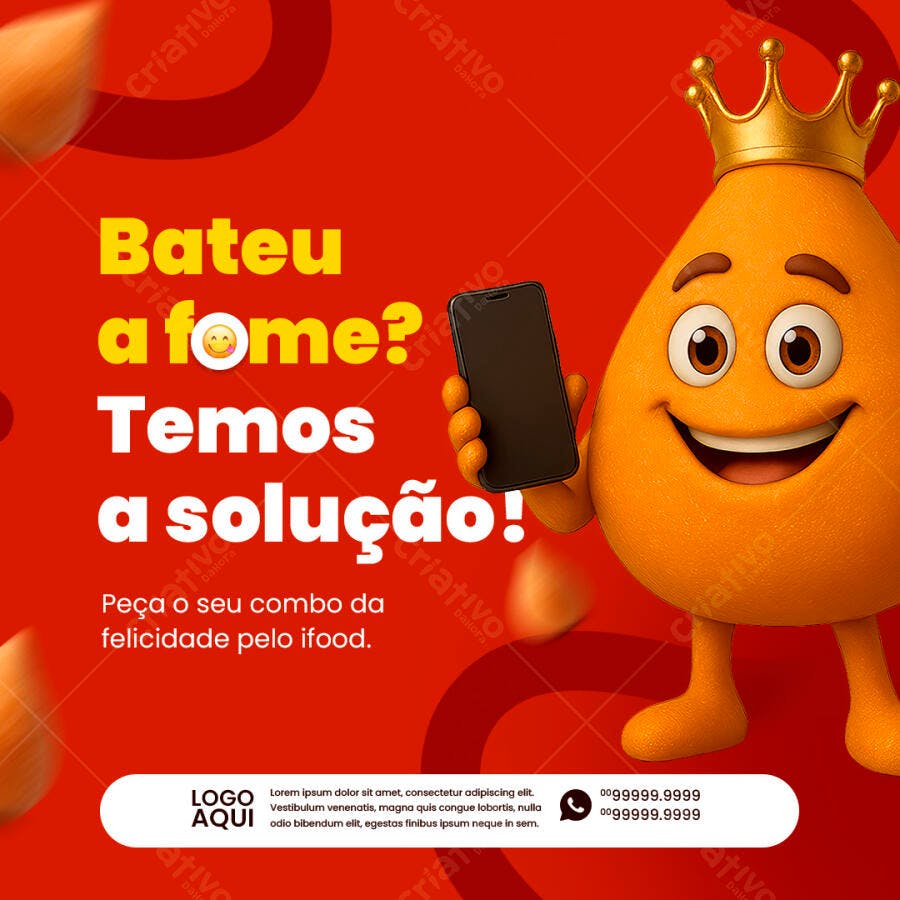 Postagem iFood PSD Editável para Redes Sociais