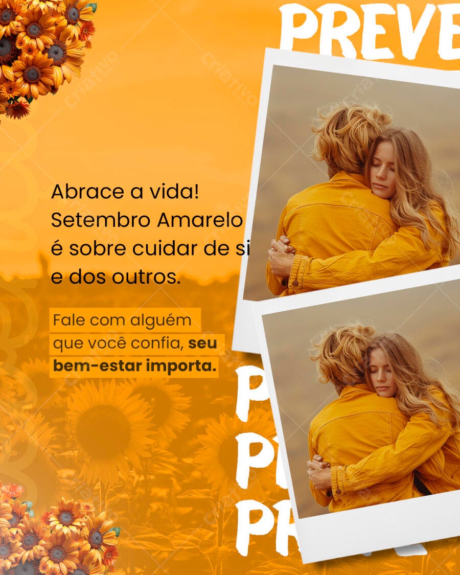 Post para Setembro Amarelo PSD Editável