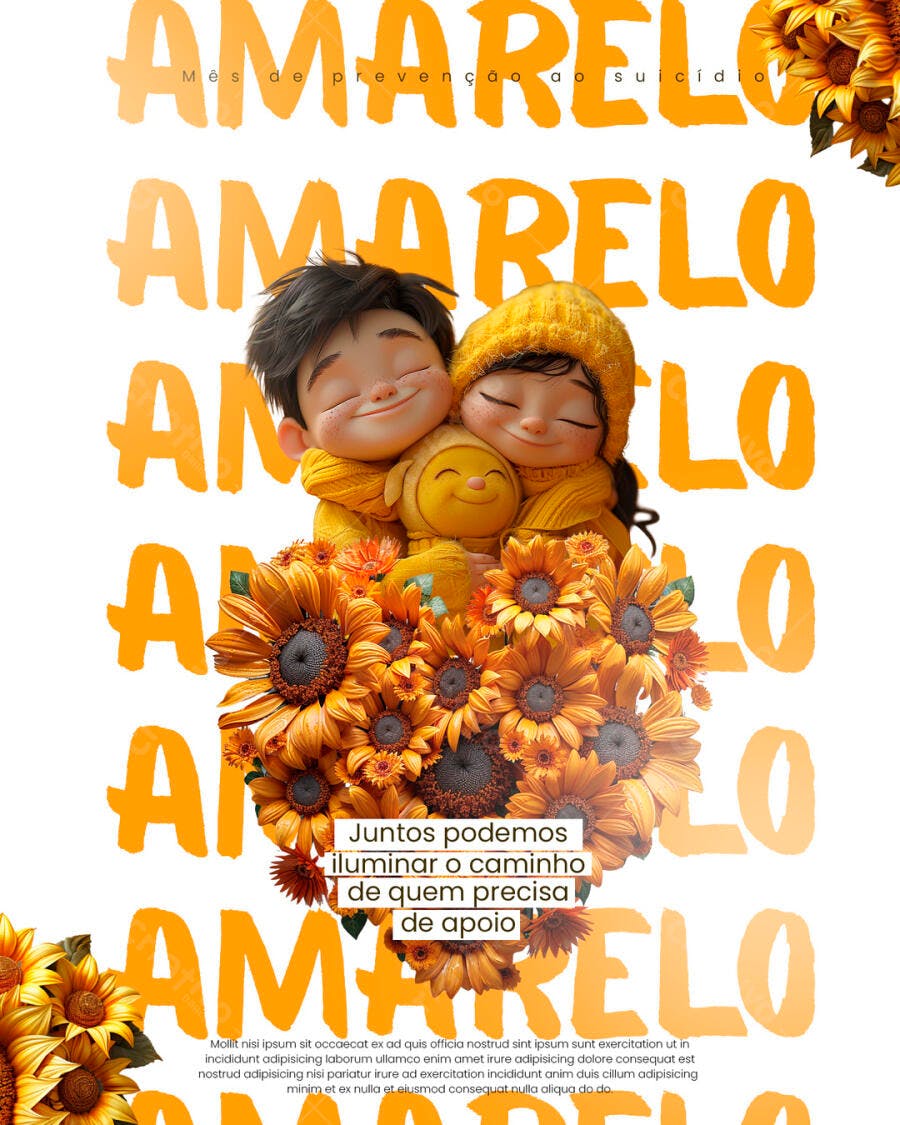 Poster Setembro Amarelo PSD Editável