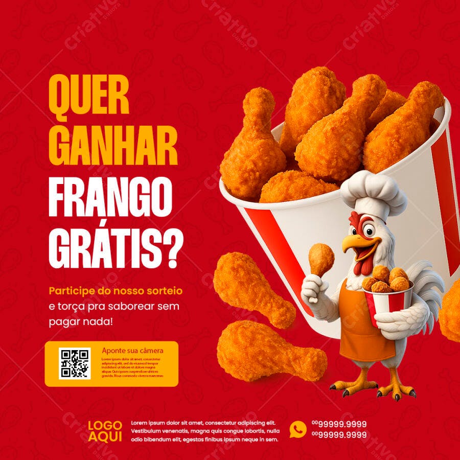Flyer Sorteio Frango Grátis PSD Editável
