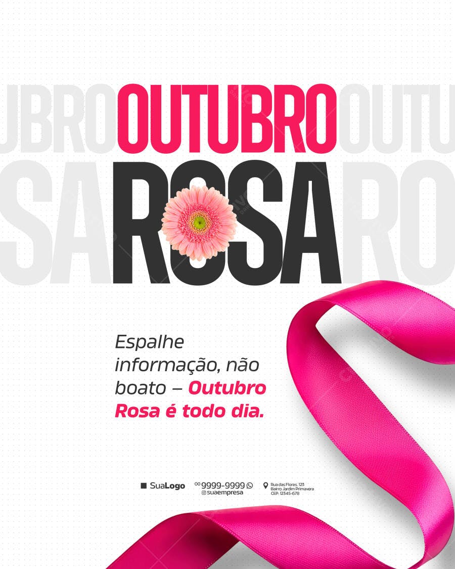Flyer Outubro Rosa PSD Editável