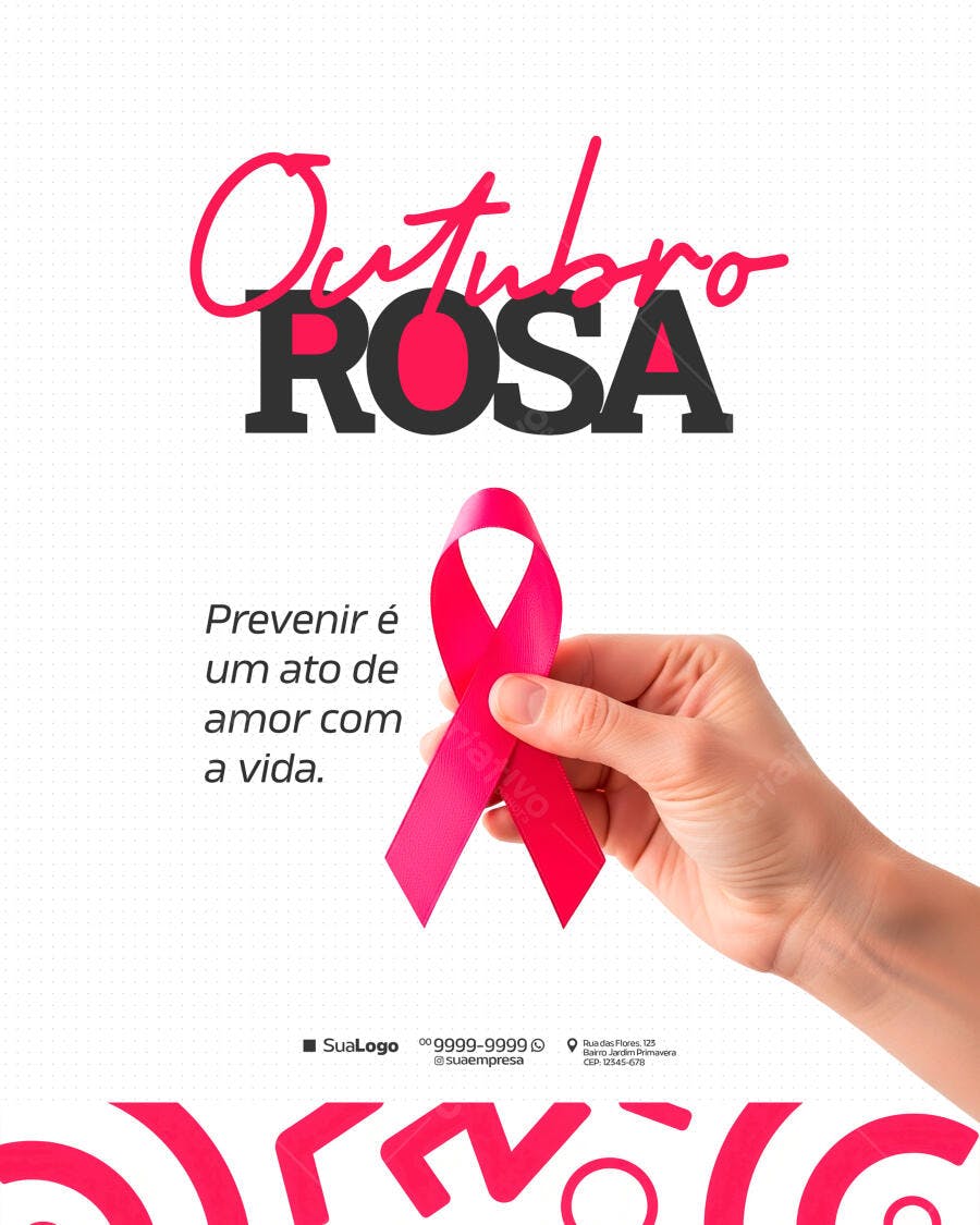 Flyer Outubro Rosa PSD Editável