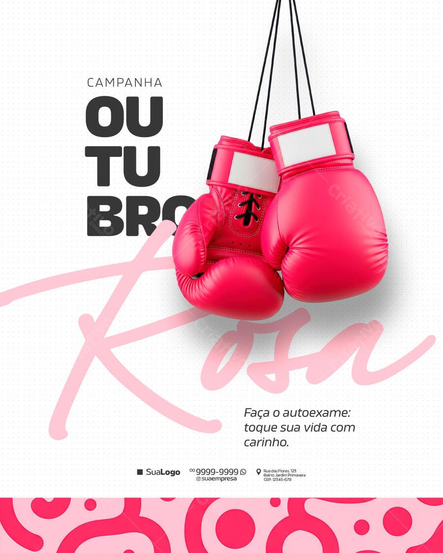 Flyer Outubro Rosa PSD Editável