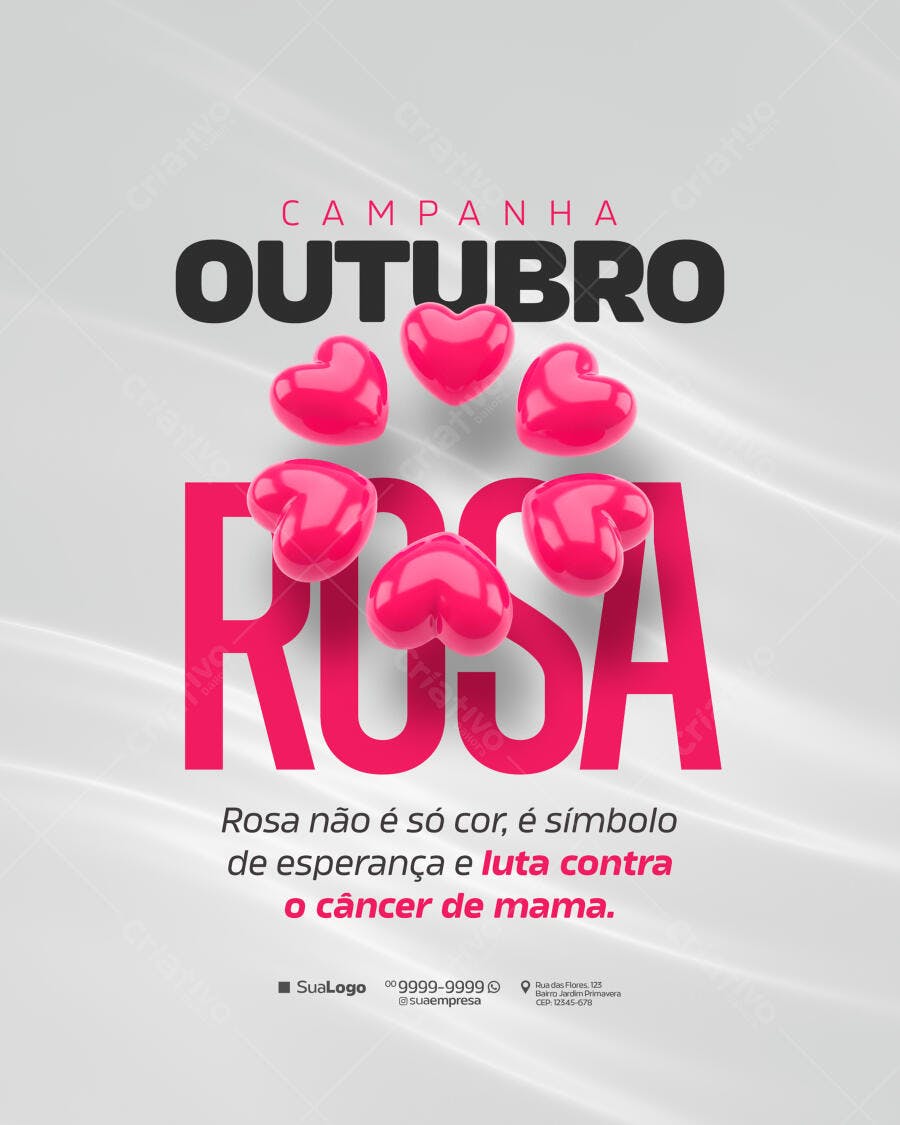 Flyer Outubro Rosa PSD Editável