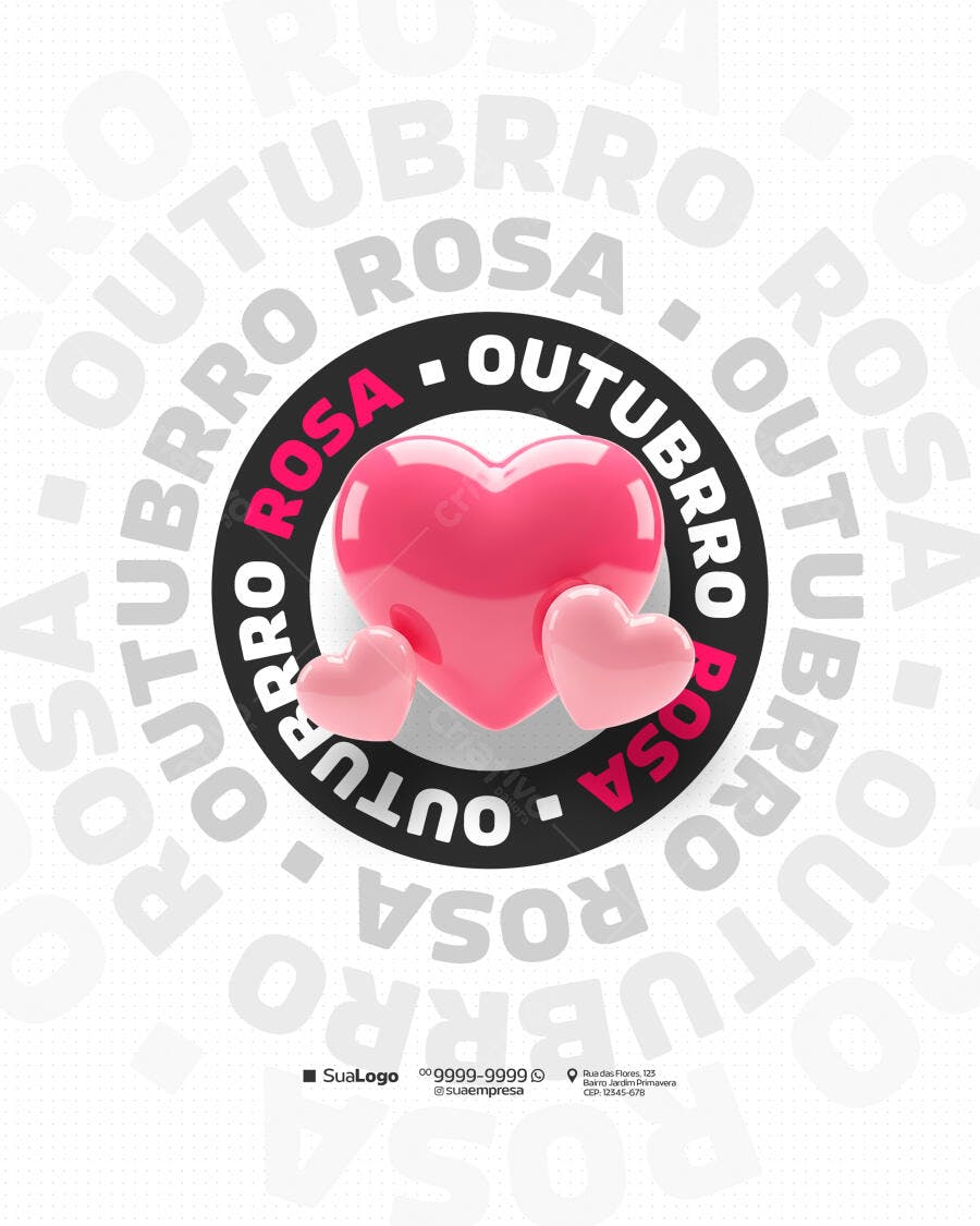 Flyer Outubro Rosa PSD Editável