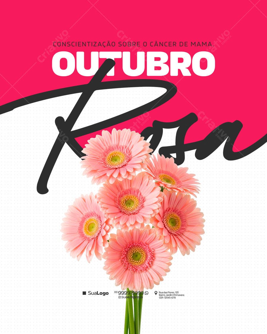 Flyer Outubro Rosa PSD Editável