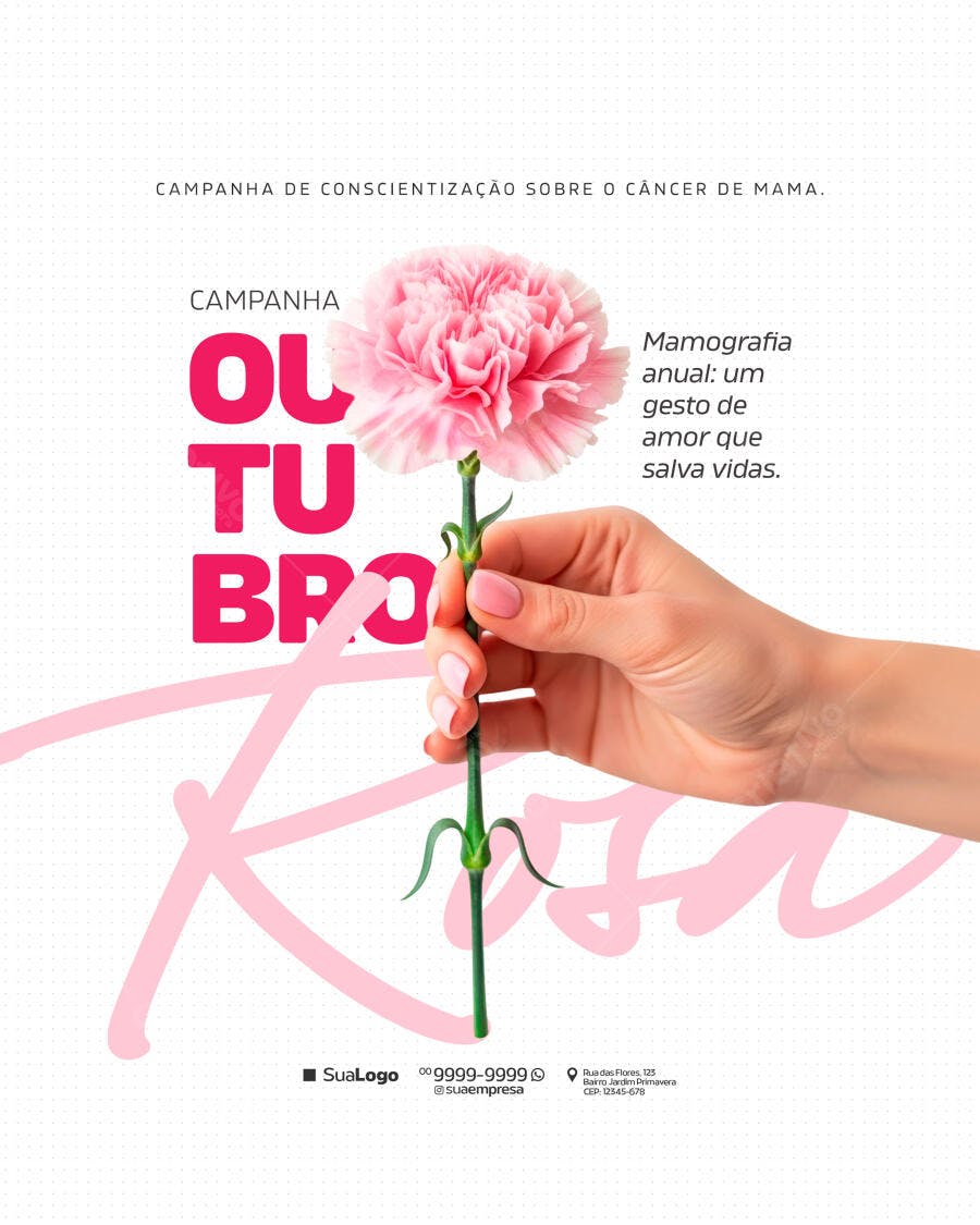 Flyer Outubro Rosa PSD Editável