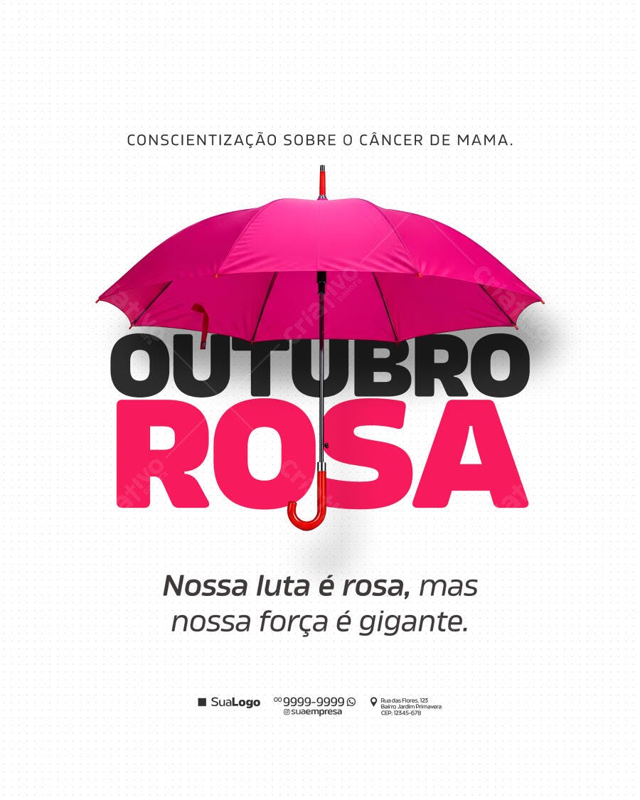 Flyer Outubro Rosa PSD Editável