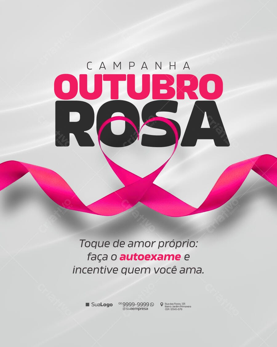 Flyer Outubro Rosa PSD Editável