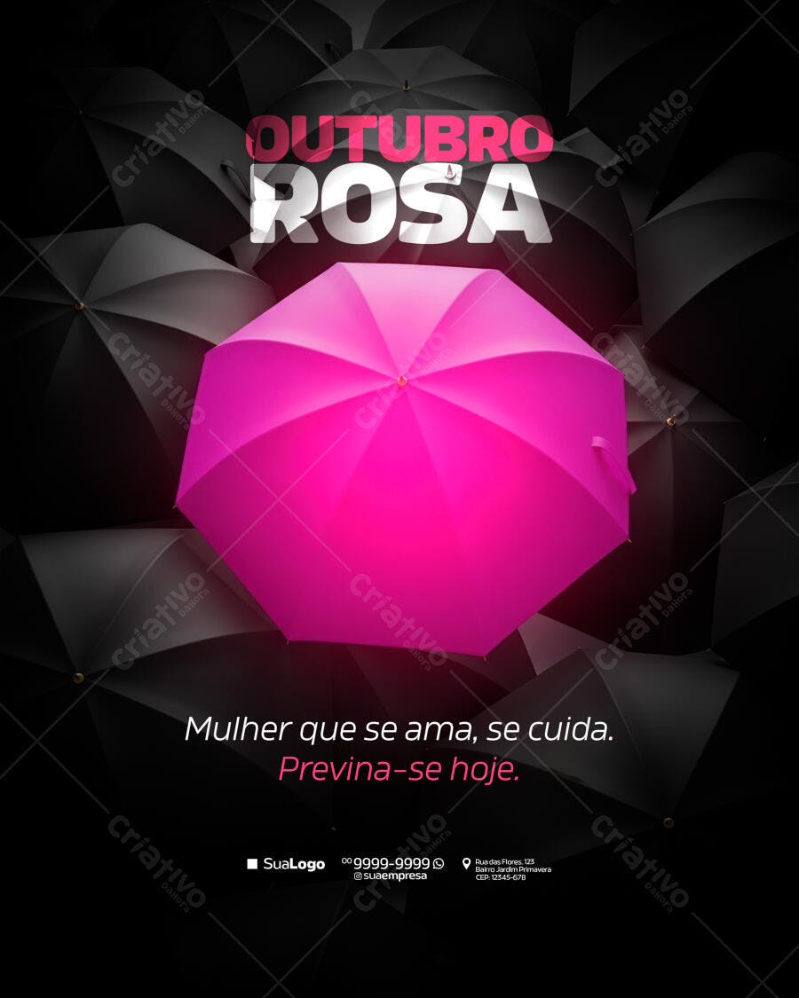 Flyer Outubro Rosa PSD Editável