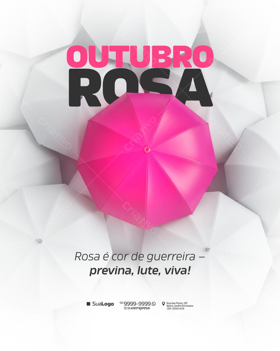 Flyer Outubro Rosa PSD Editável