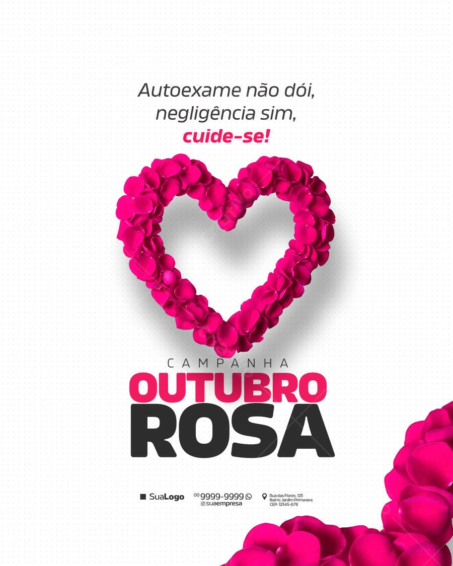 Flyer Outubro Rosa PSD Editável