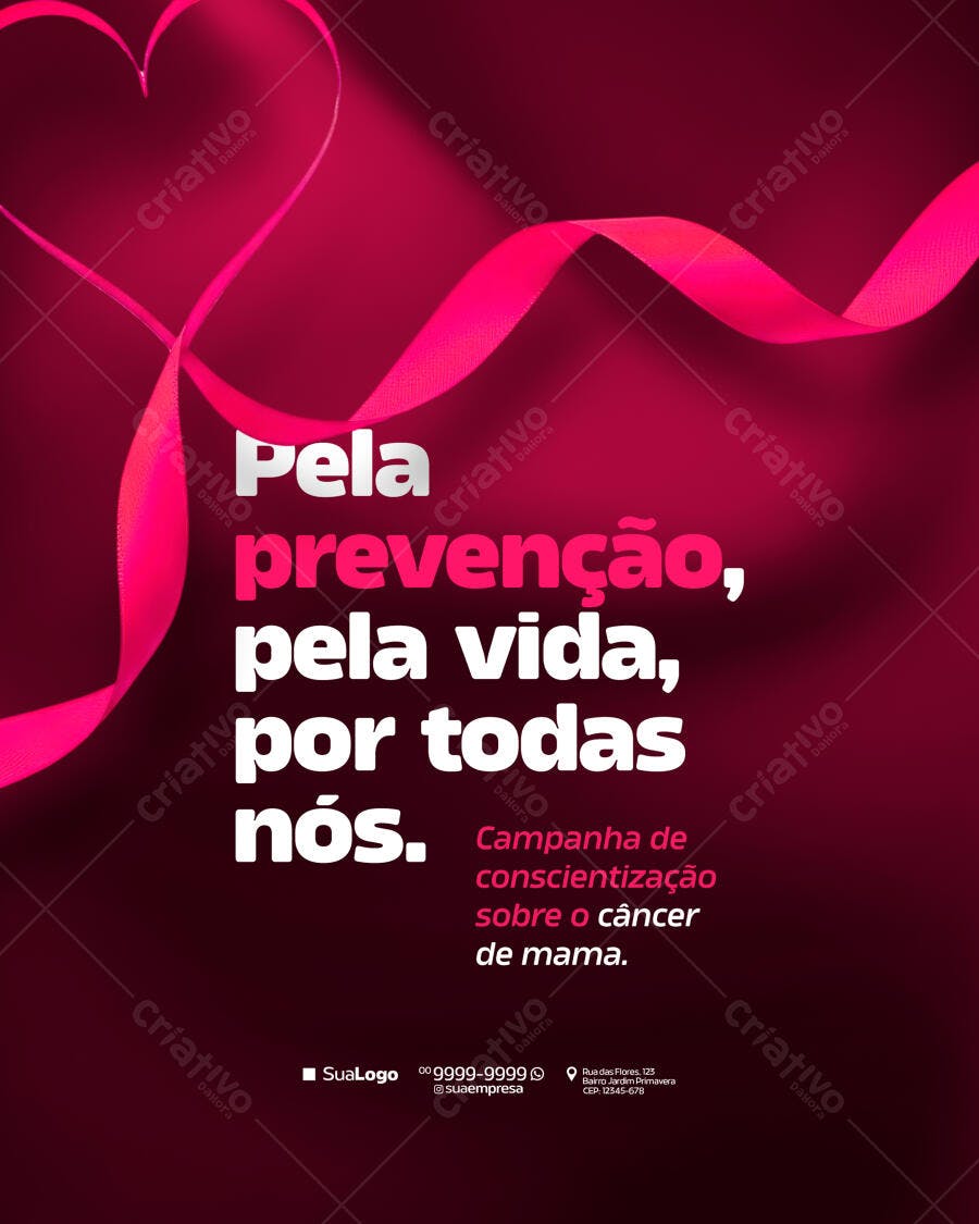 Flyer para Campanha Outubro Rosa PSD Editável
