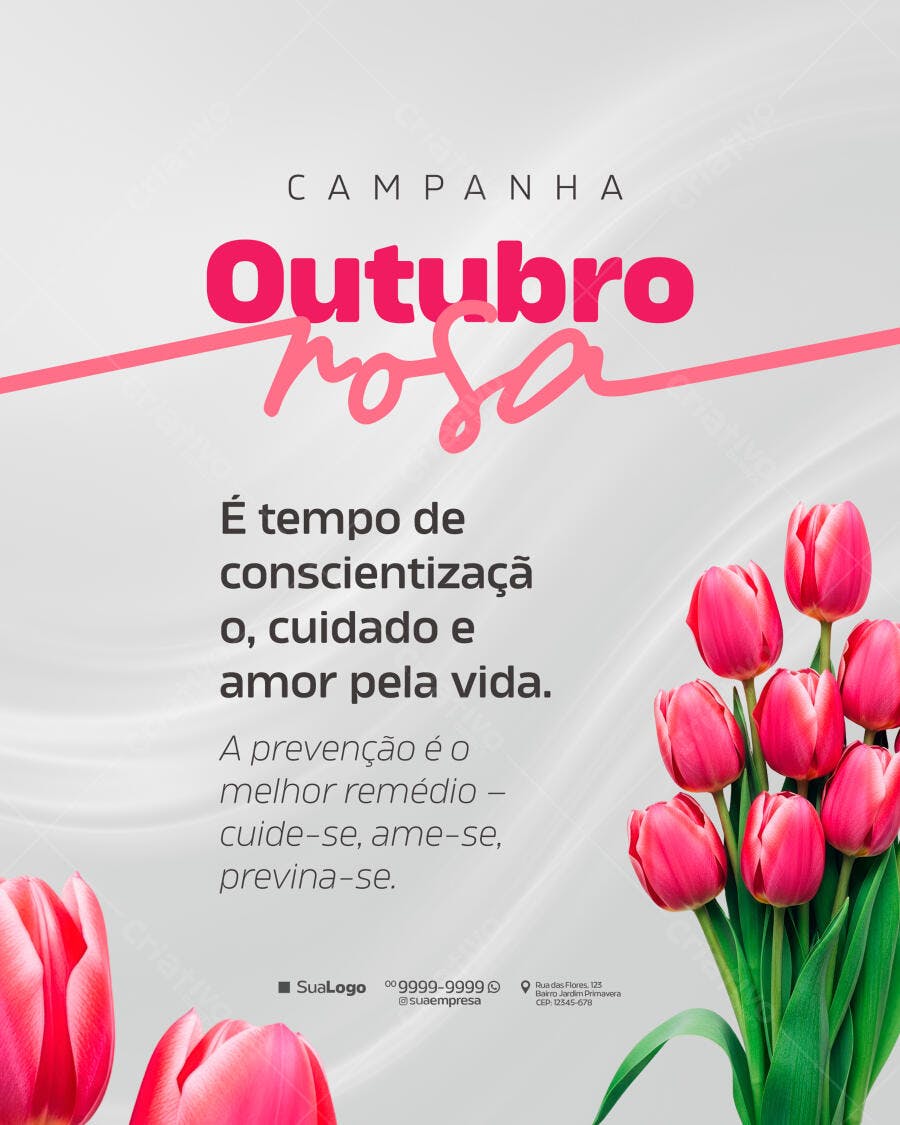 Post para Outubro Rosa PSD Editável