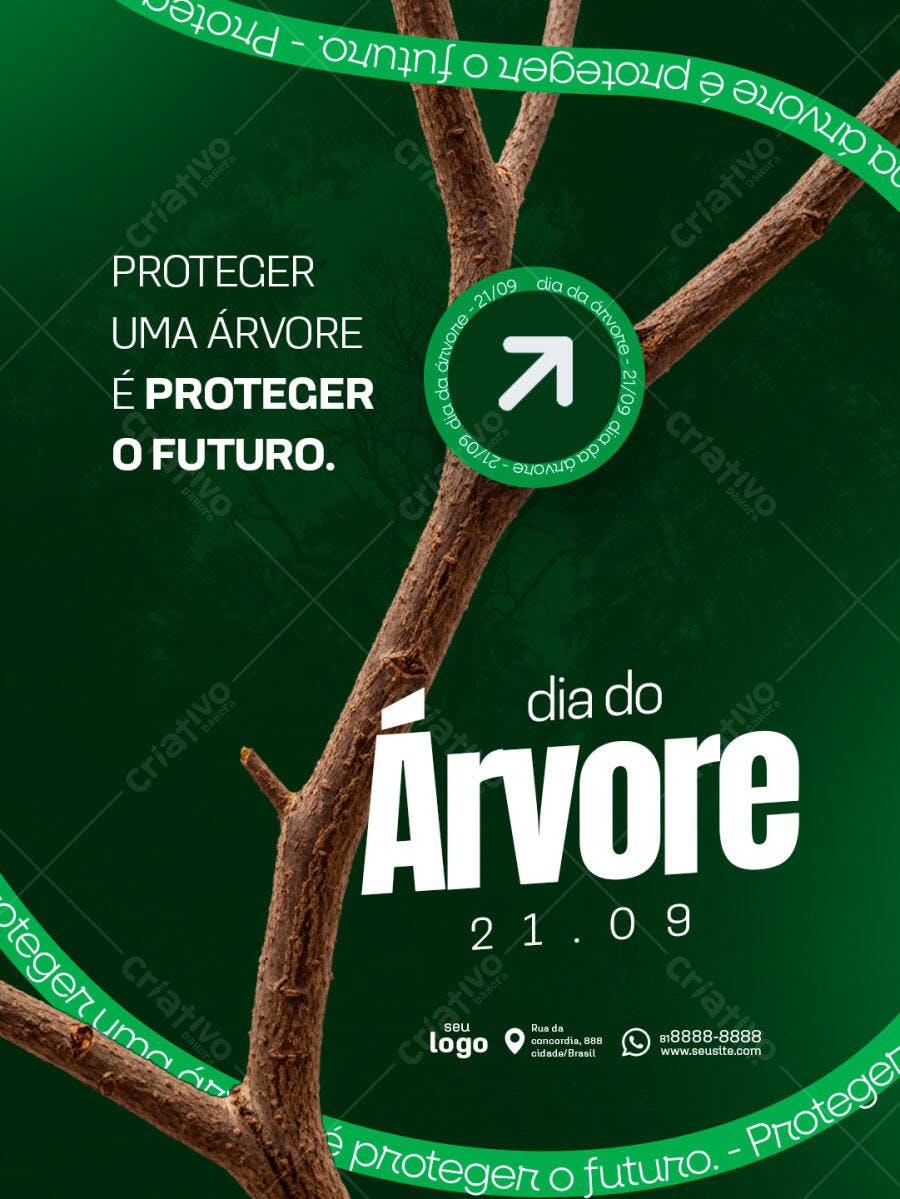 Flyer Dia da Árvore PSD Editável