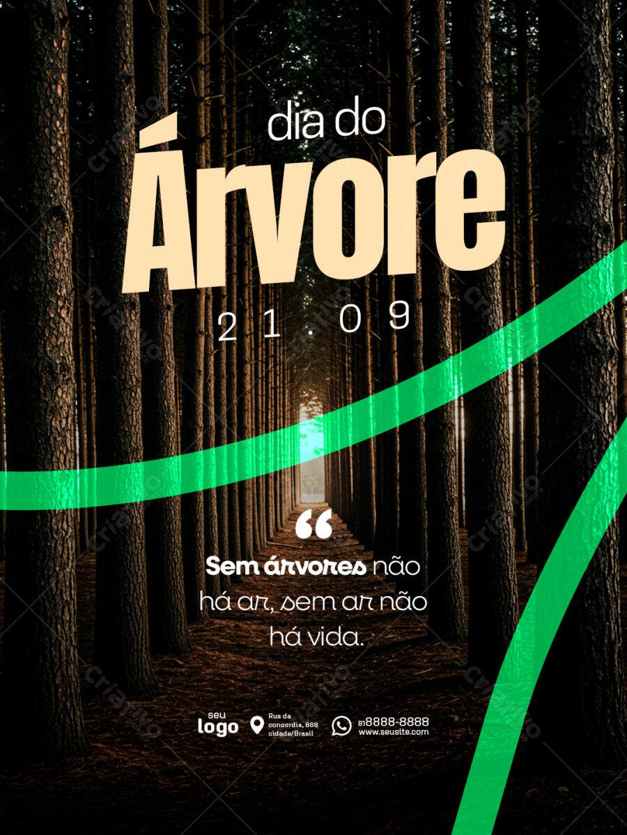 Flyer Dia da Árvore PSD Editável