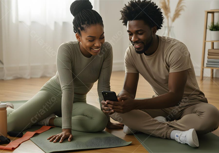 Casal Afro-americano em treino online