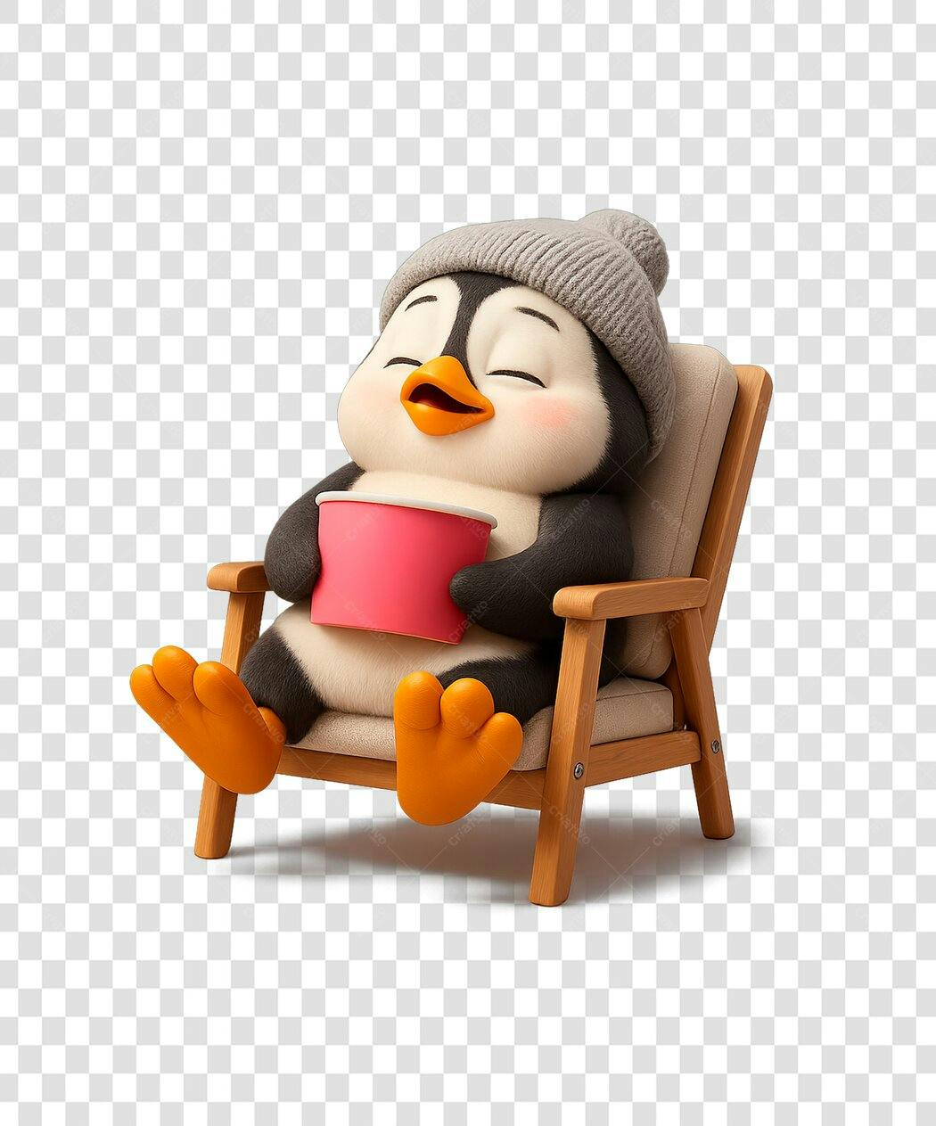 Icone Pinguim Relaxando PNG com fundo transparente