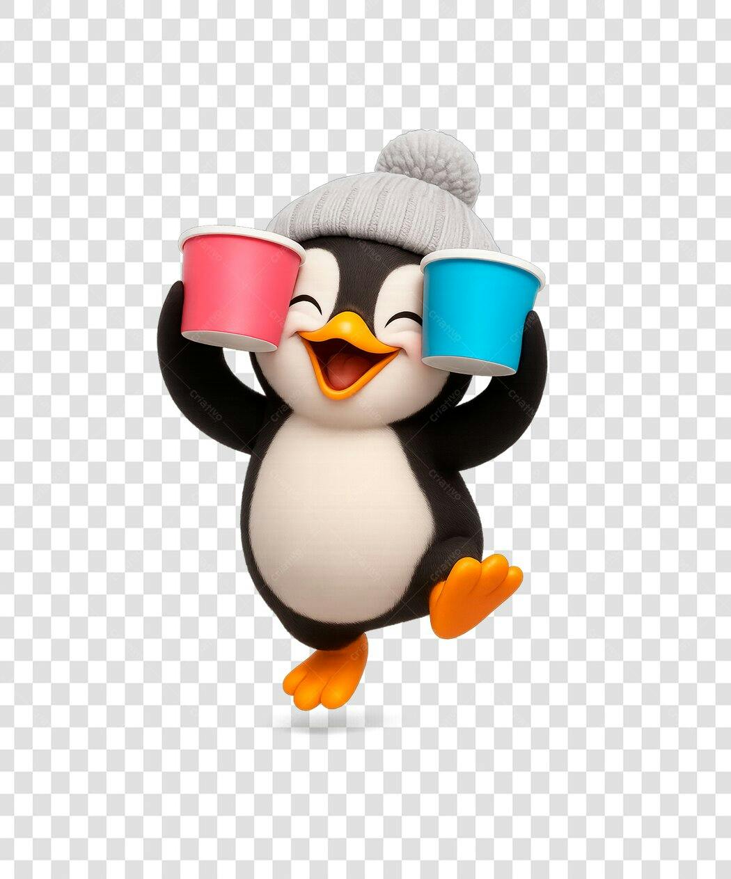 Icone Pinguim Bebendo PNG com fundo transparente
