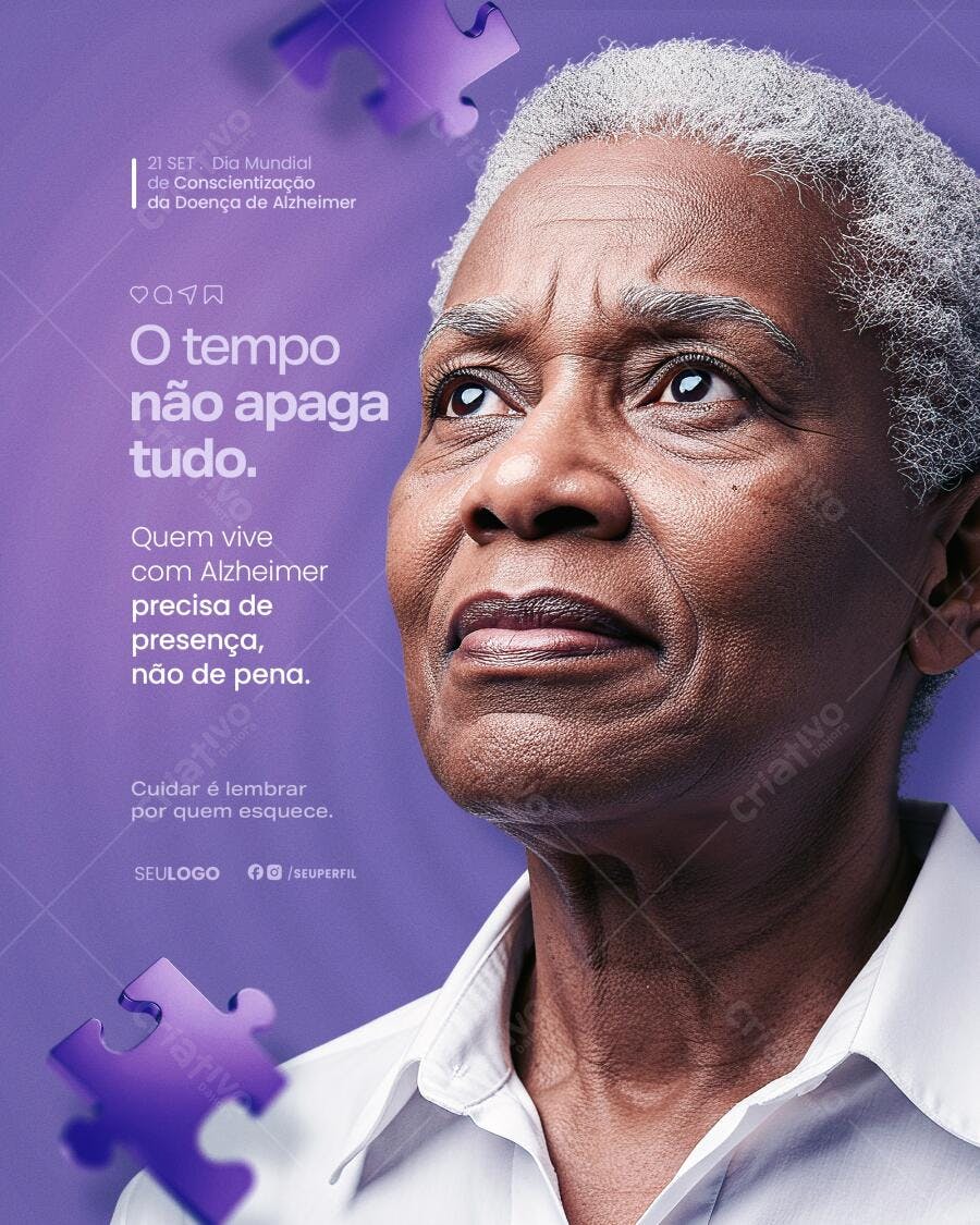 Flyer Dia Mundial Alzheimer PSD Editável