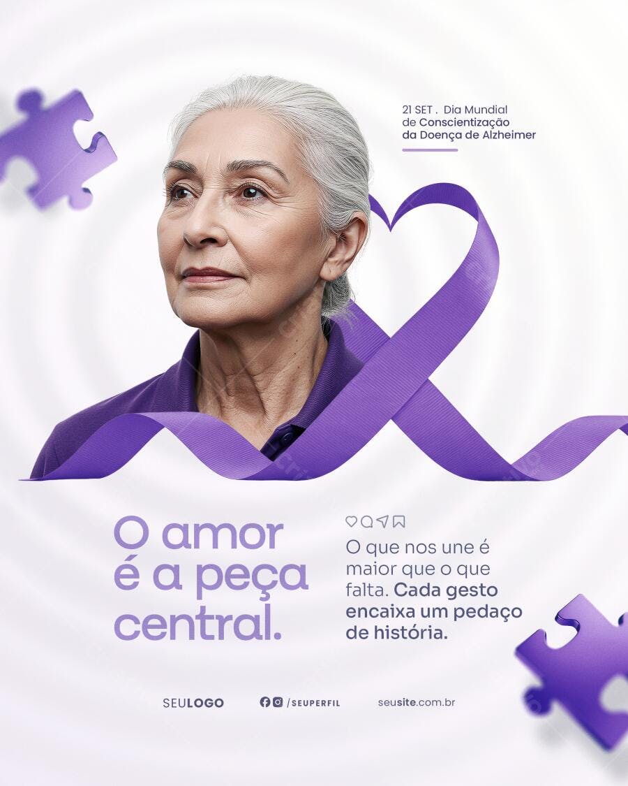 Post para Dia Mundial de Alzheimer PSD Editável