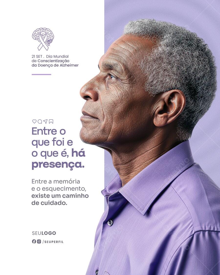 Flyer Dia Mundial Alzheimer PSD Editável
