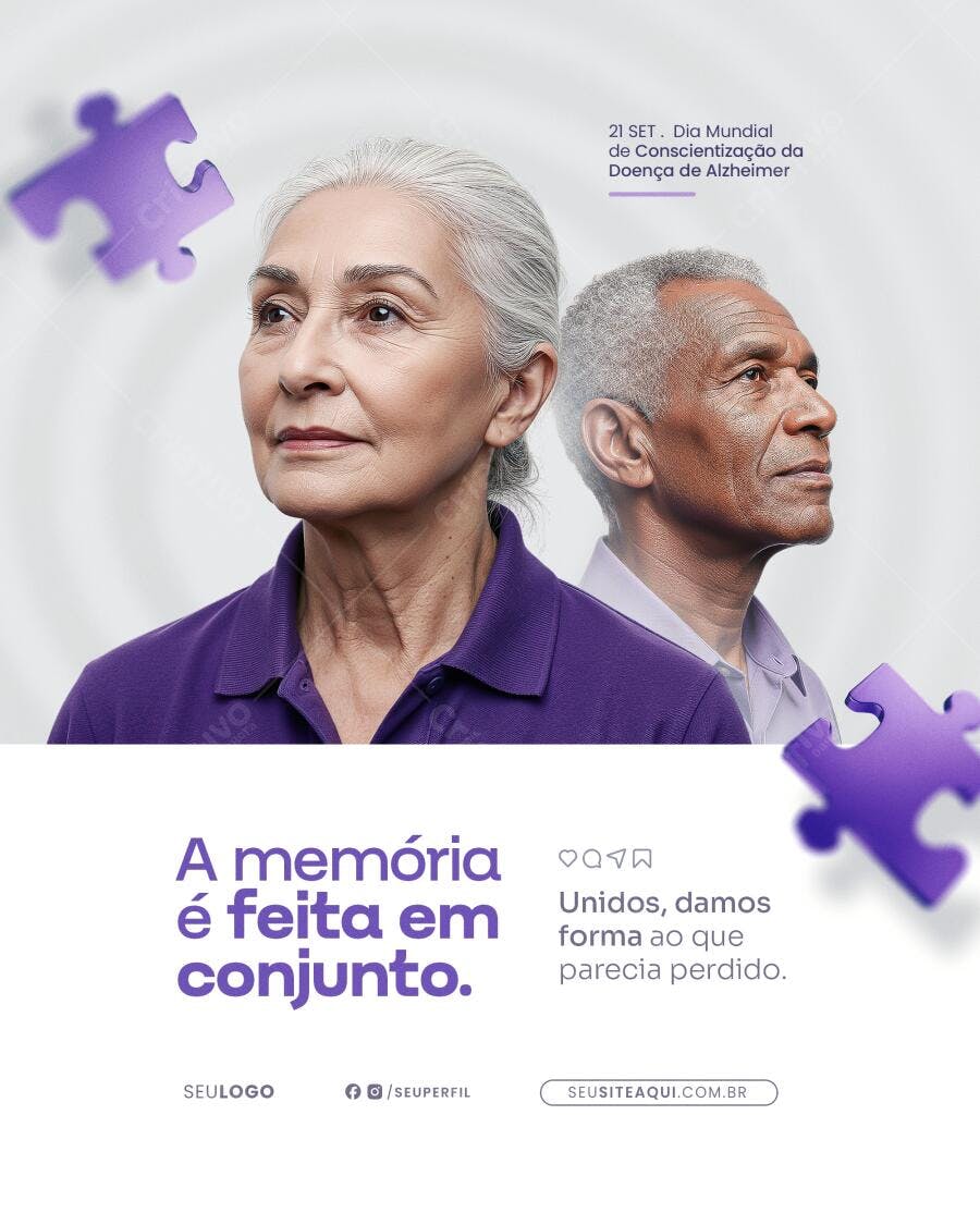 Flyer para o Dia Mundial do Alzheimer PSD Editável