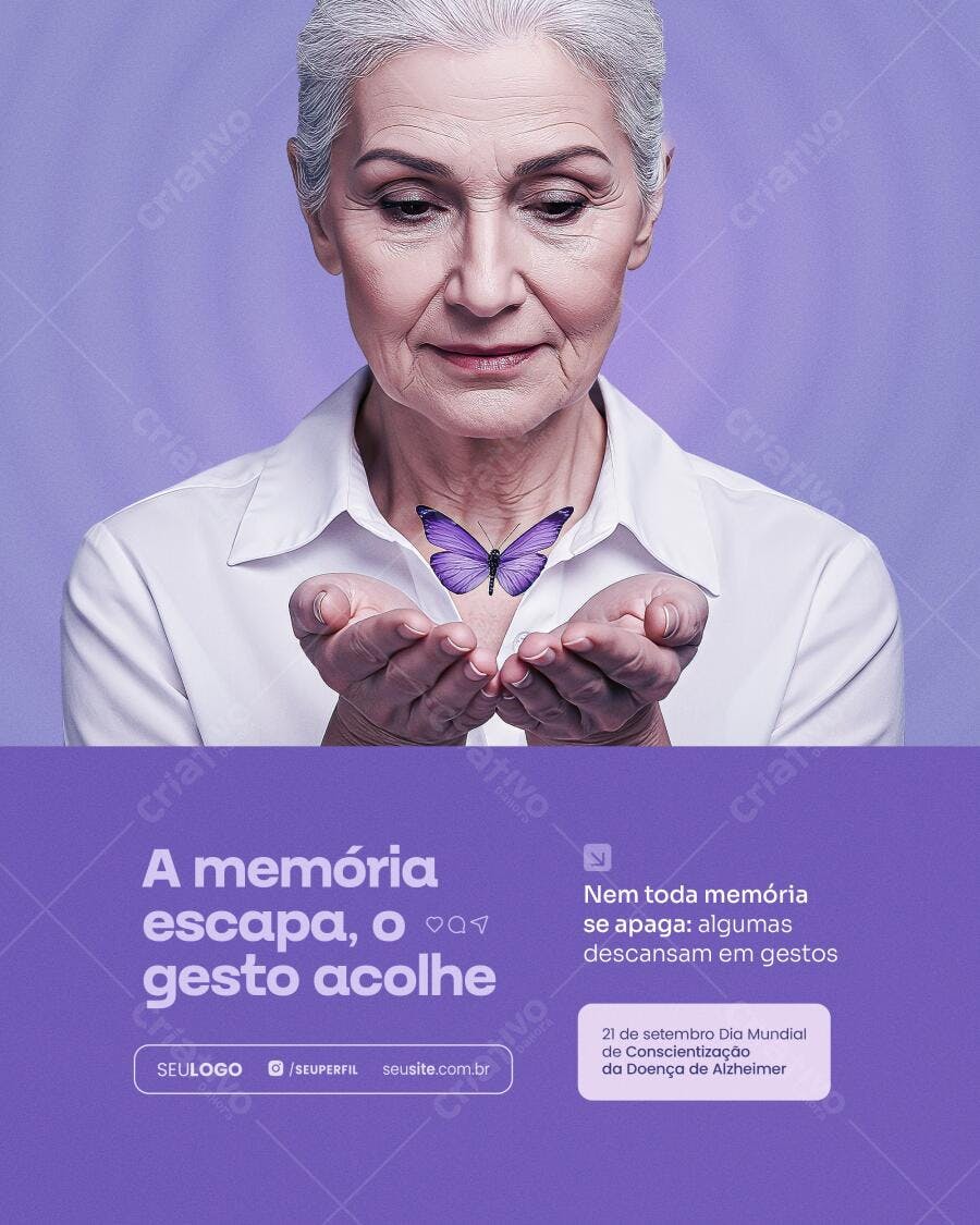 Post para o Dia Mundial de Conscientização da Doença de Alzheimer PSD Editável