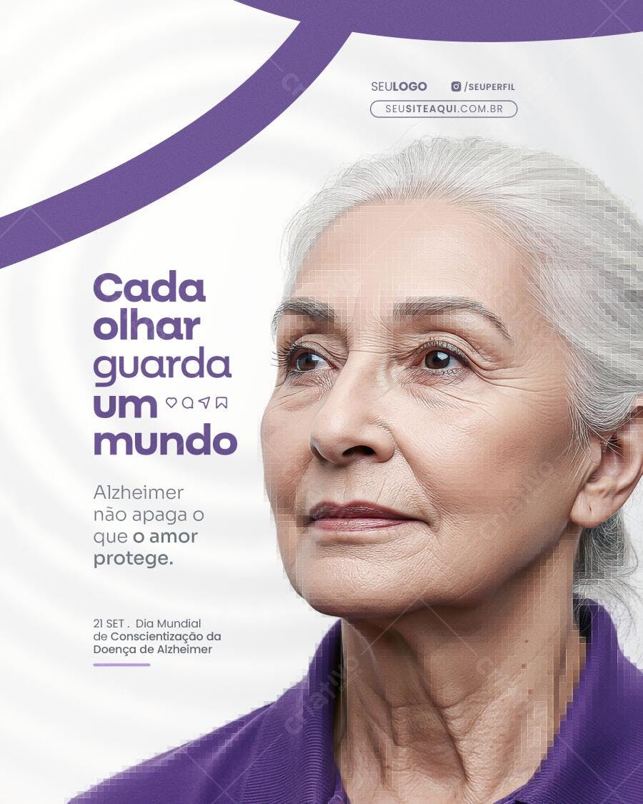 Flyer Dia Mundial Alzheimer PSD Editável