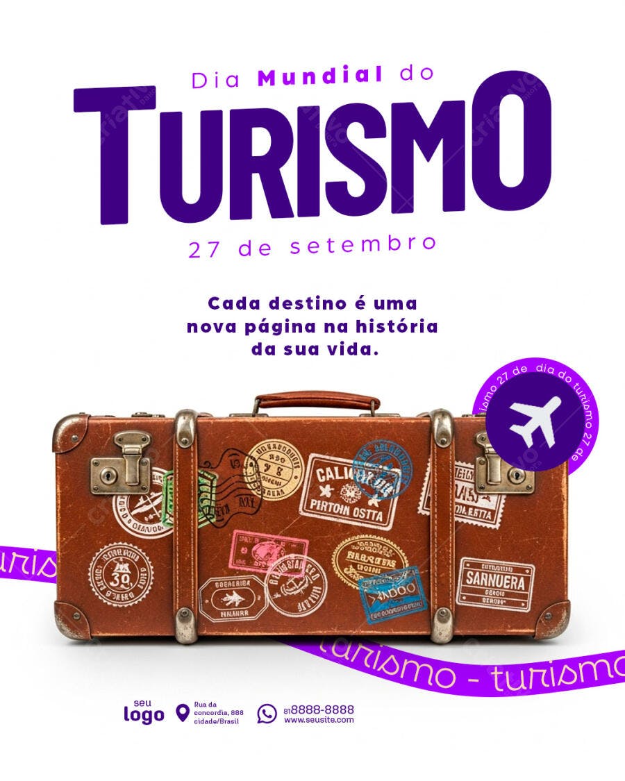 Flyer Dia Mundial do Turismo PSD Editável